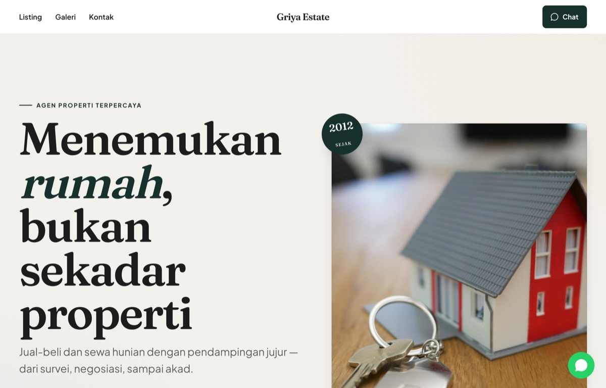 Contoh website Griya Estate