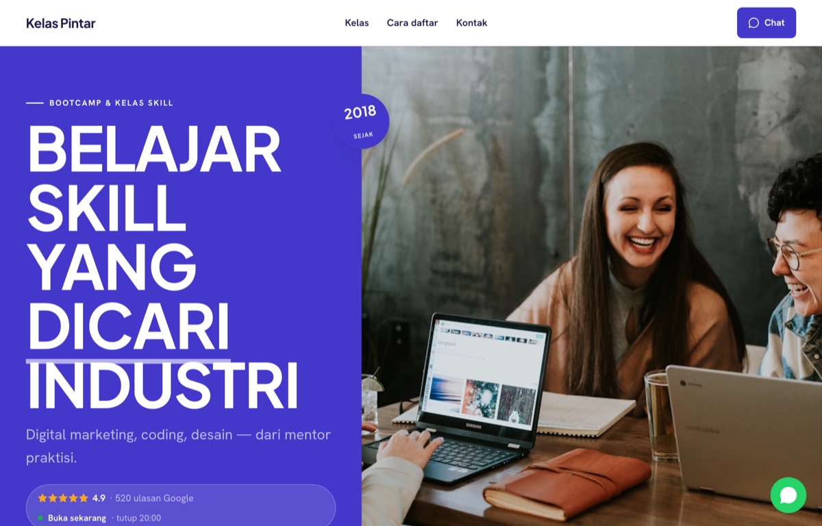 Contoh website Kelas Pintar