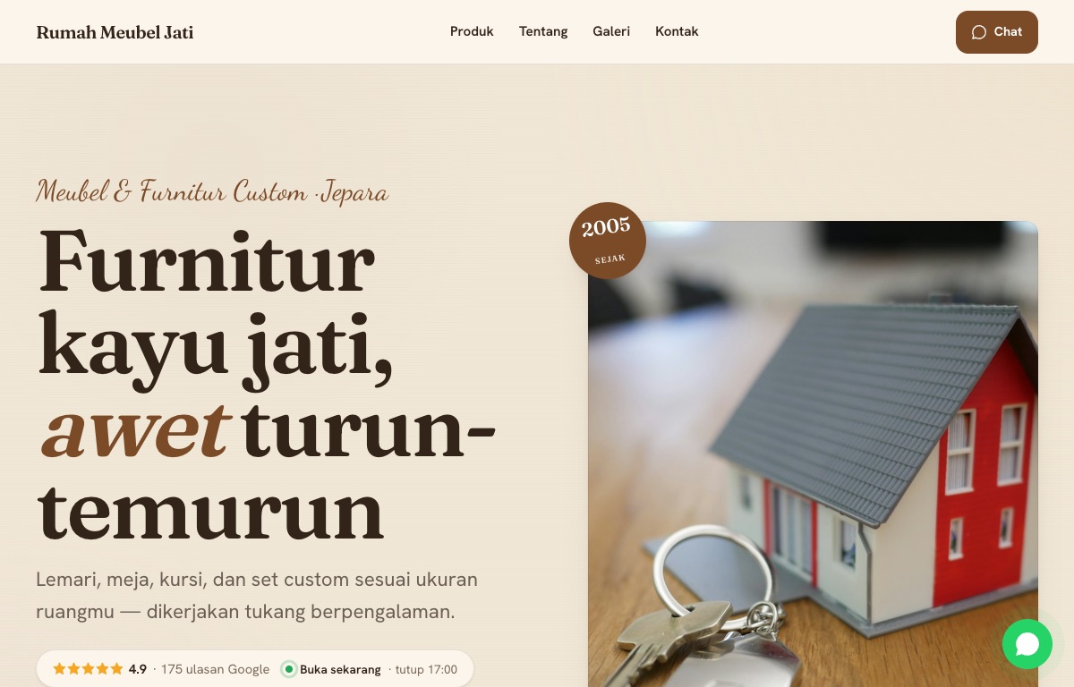 Contoh website Rumah Meubel
